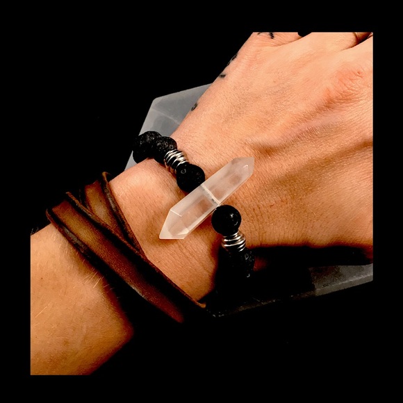 Men’s Lava Rock Crystal Bracelet - Picture 2 of 6